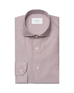 ETON SHIRT - WHITE & BURGUNDY - COTTON
