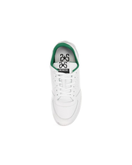 2STAR SNEAKERS - CALFSKIN - WHITE & GREEN