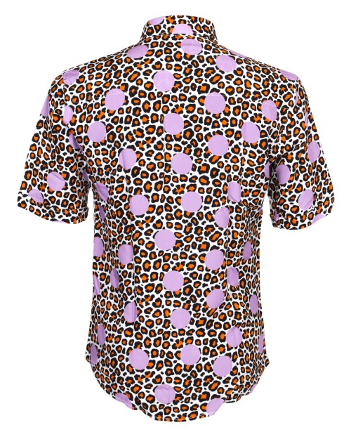 ADRIANO LANGELLA SHIRT - WHITE, BLACK, ORANGE & PURPLE - VISCOSE