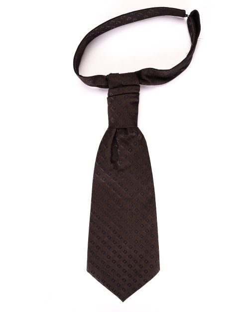ALTEA ASCOT TIE - DARK BROWN - PURE SILK