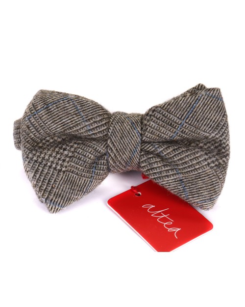 ALTEA BOW TIE - GREY & BLUE - WOOL & COTTON