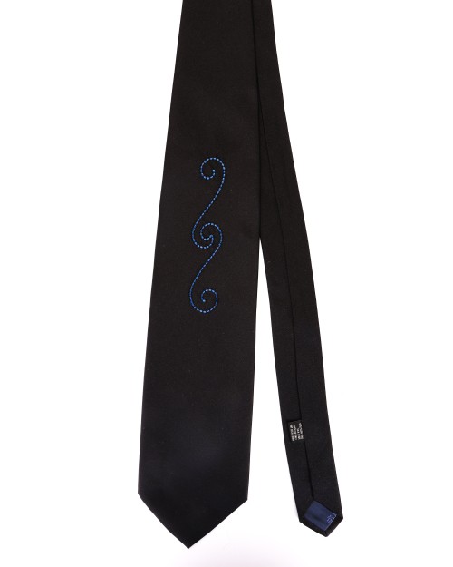 ALTEA TIE - BLACK & BLUE - PURE SILK