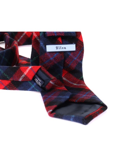 ALTEA TIE - RED, BLUE & GREEN - SILK & WOOL