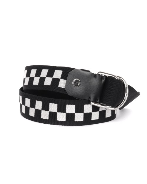BALLY BELT - BLACK & WHITE - FABRIC & LEATHER