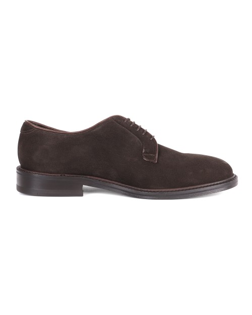 BELSIRE MILANO DERBY SHOES - CALFSKIN SUEDE - DARK BROWN