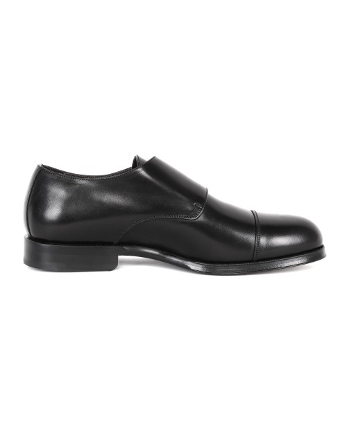 BELSIRE MILANO DOUBLE BUCKLE SHOES - CALFSKIN  - BLACK