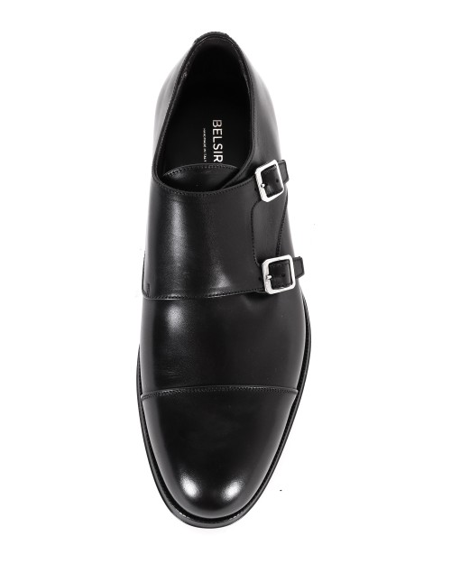 BELSIRE MILANO DOUBLE BUCKLE SHOES - CALFSKIN  - BLACK