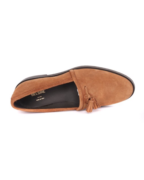 BELSIRE MILANO BELGIAN LOAFER - CALFSKIN SUEDE - CAMEL