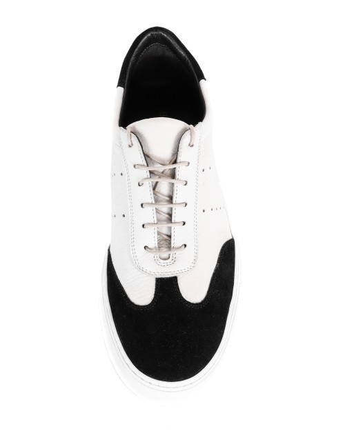 BELSIRE MILANO SNEAKERS - DEERSKIN - WHITE & BLACK