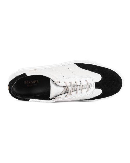 BELSIRE MILANO SNEAKERS - DEERSKIN - WHITE & BLACK