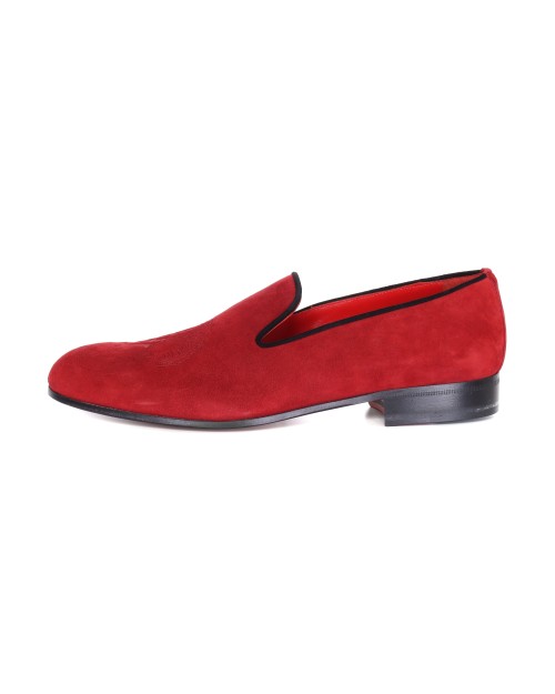 BILLIONAIRE LOAFERS - CALFSKIN & VELVET - RED