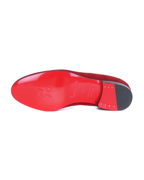 BILLIONAIRE LOAFERS - CALFSKIN & VELVET - RED