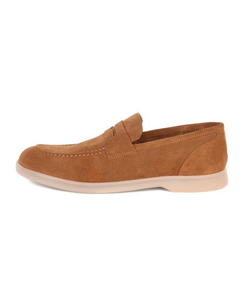 BRUNO MAGLI M "LASTRA" LOAFERS - CALFSKIN SUEDE - COGNAC