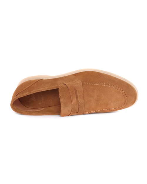 BRUNO MAGLI M "LASTRA" LOAFERS - CALFSKIN SUEDE - COGNAC