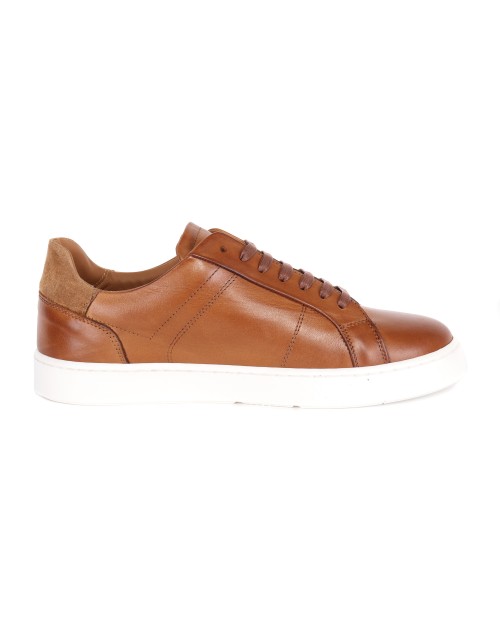 BRUNO MAGLI "MARTINO" SNEAKERS - CALFSKIN - COGNAC