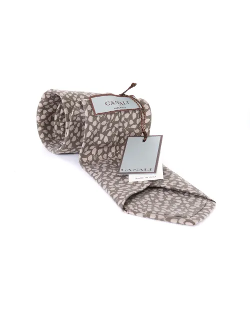 CANALI TIE - GREEN & BEIGE - PURE SILK