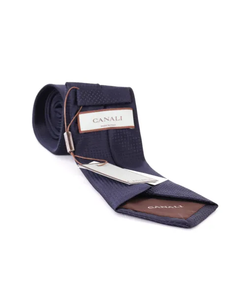 CANALI TIE - NAVY BLUE - PURE SILK