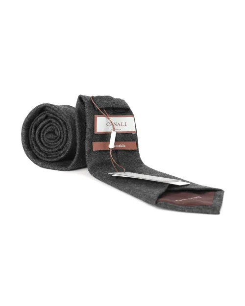 CANALI TIE - DARK GREY - WOOL