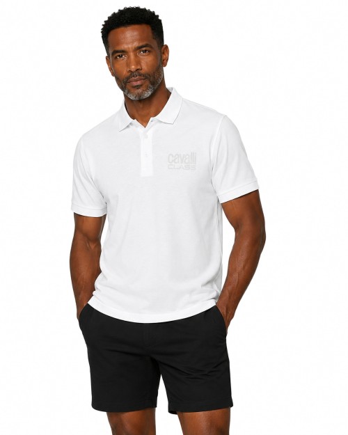 CAVALLI CLASS POLO SHIRT - WHITE - COTTON