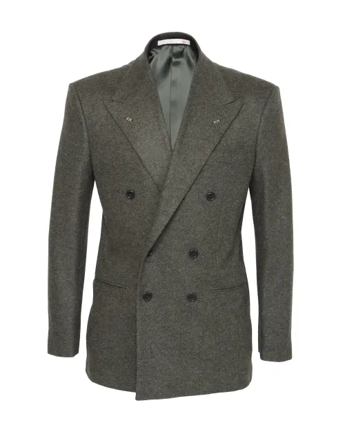EDUARDO DE SIMONE BLAZER - GREEN - WOOL FLANNEL