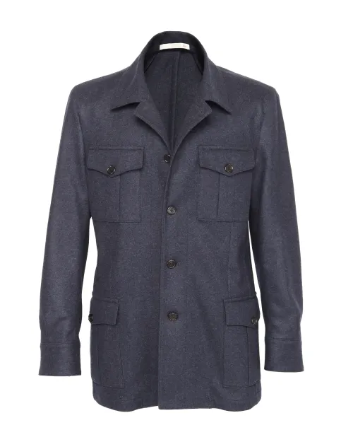 EDUARDO DE SIMONE JACKET - BLUE - WOOL FLANNEL