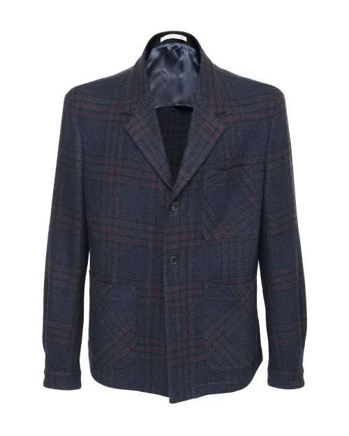 EDUARDO DE SIMONE JACKET - BLUE & RED - WOOL