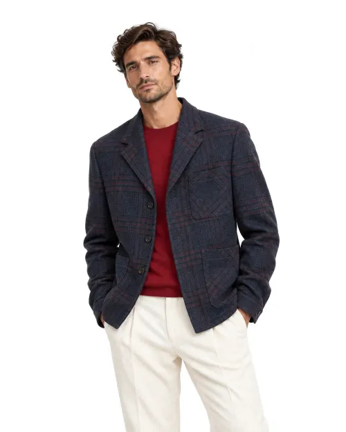 EDUARDO DE SIMONE JACKET - BLUE & RED - WOOL
