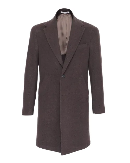 EDUARDO DE SIMONE OVERCOAT - BROWN -  WOOL