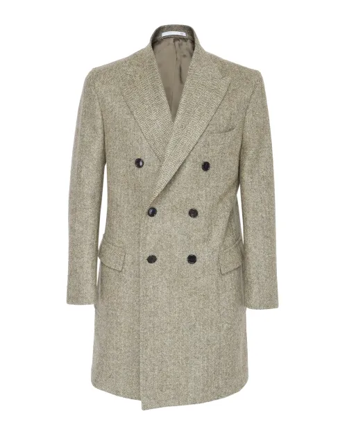 EDUARDO DE SIMONE OVERCOAT - GREEN -  WOOL TWEED