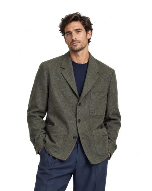 EDUARDO DE SIMONE JACKET - DARK GREEN - WOOL