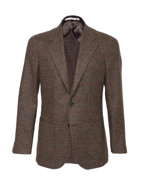 EDUARDO DE SIMONE SPORT COAT - BROWN, GREEN & RED - WOOL TWEED