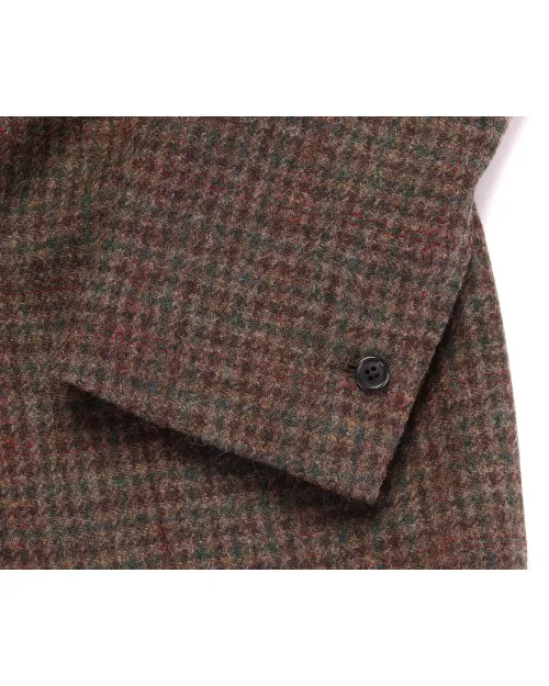 EDUARDO DE SIMONE SPORT COAT - BROWN, GREEN & RED - WOOL TWEED