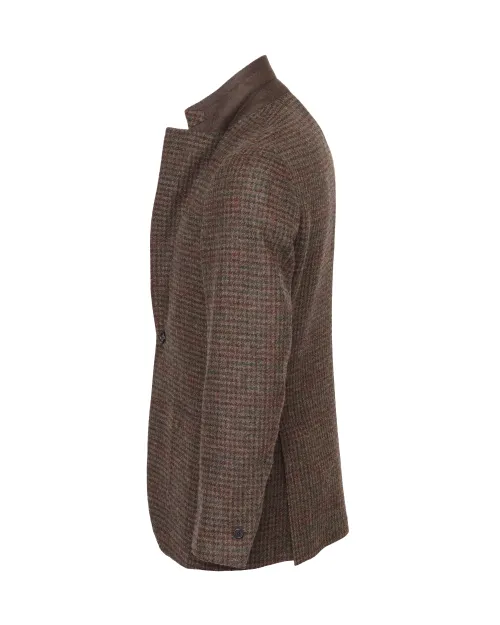 EDUARDO DE SIMONE SPORT COAT - BROWN, GREEN & RED - WOOL TWEED
