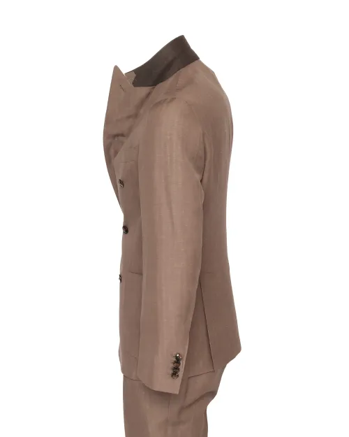EDUARDO DE SIMONE SUIT - LIGHT BROWN - LIGHTWEIGHT WOOL & LINEN