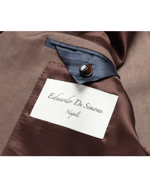 EDUARDO DE SIMONE SUIT - LIGHT BROWN - LIGHTWEIGHT WOOL & LINEN