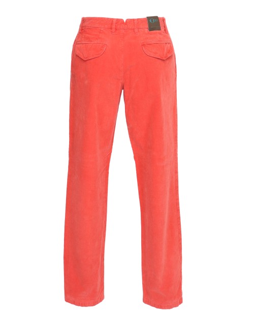EIDOS PANTS - CORAL RED - STRETCH COTTON CORDUROY