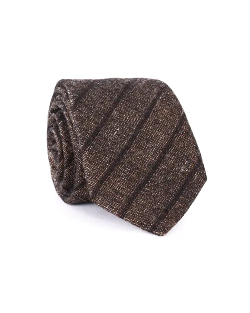 EIDOS by ISAIA TIE - BROWN - WOOL, CASHMERE & SILK
