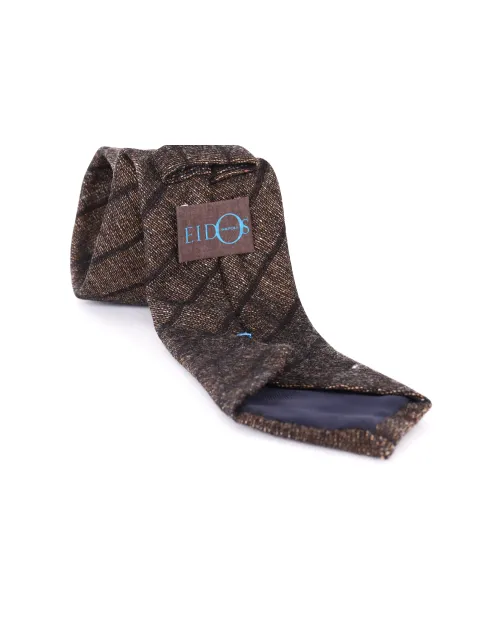 EIDOS by ISAIA TIE - BROWN - WOOL, CASHMERE & SILK