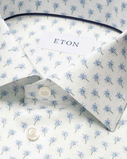 ETON SHIRT - WHITE & BLUE - COTTON