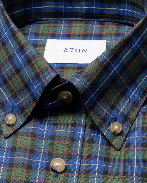 ETON SHIRT - BLUE, GREEN & RED - COTTON