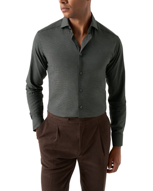 ETON SHIRT - DARK GREEN - COTTON FLANNEL