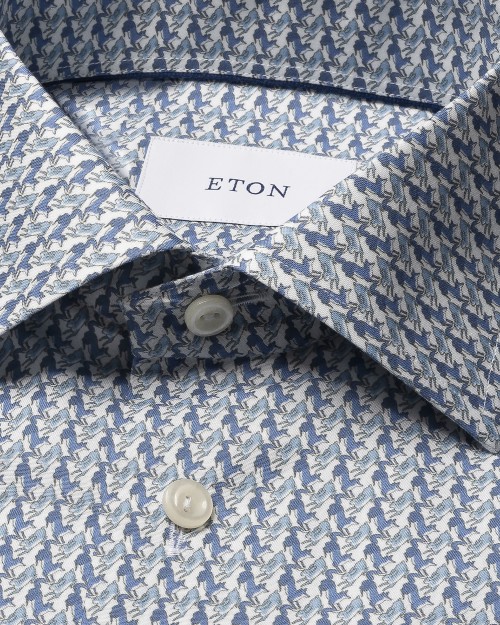 ETON SHIRT - WHITE & BLUE - COTTON