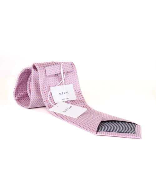 ETON TIE - PINK & BLUE - PURE SILK