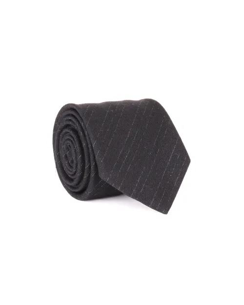 ETON TIE - BLACK - SILK & COTTON