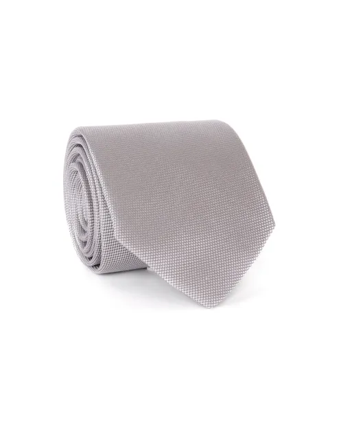 ETON TIE - SILVER - PURE SILK