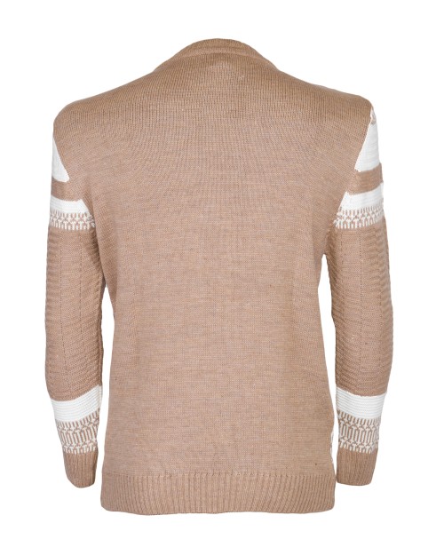 EXTE' SWEATER - BEIGE & WHITE - WOOL