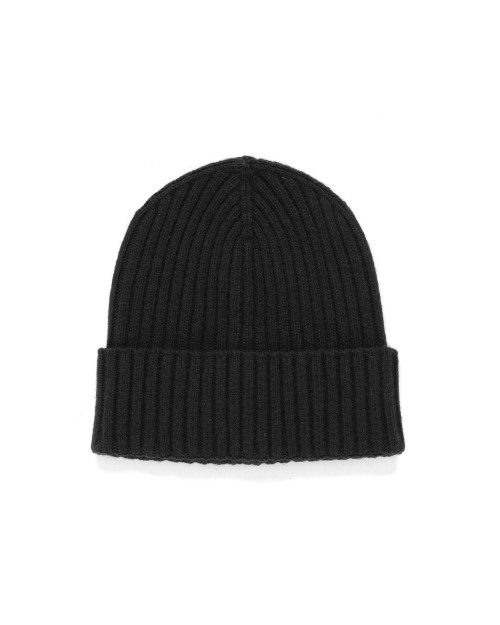 EZZELINO BEANIE - BLACK - WOOL & CASHMERE