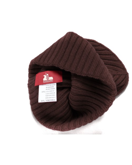 EZZELINO BEANIE - DARK BROWN - WOOL & CASHMERE