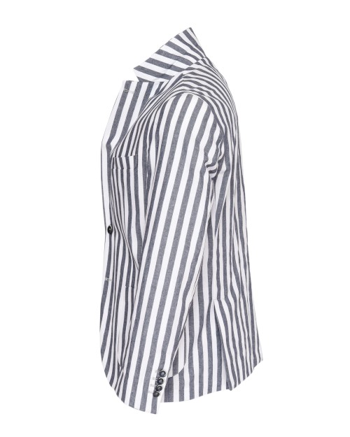 EZZELINO SPORT COAT - BLUE & WHITE - COTTON & LINEN
