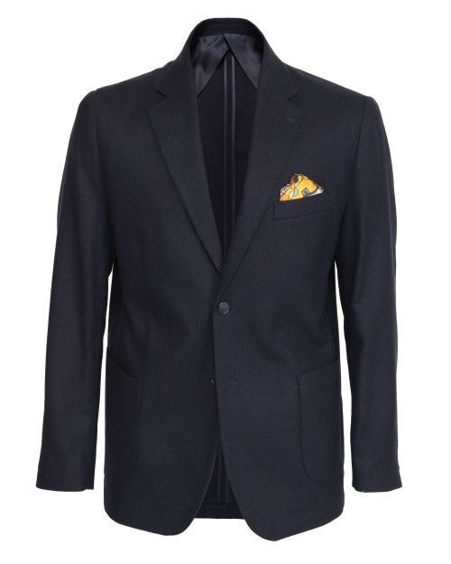 EZZELINO BLAZER - NAVY BLUE - WOOL & COTTON